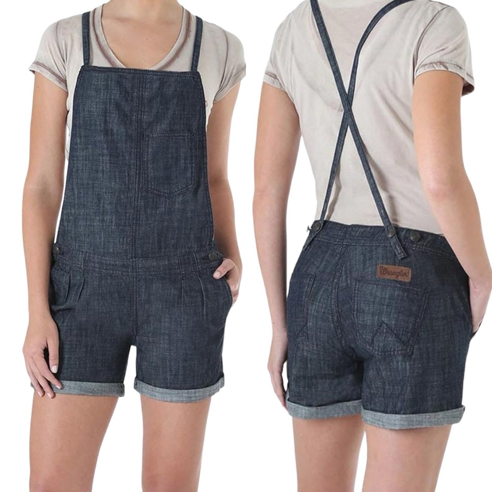 Wrangler Denim Shorts Overalls Shortalls Romper